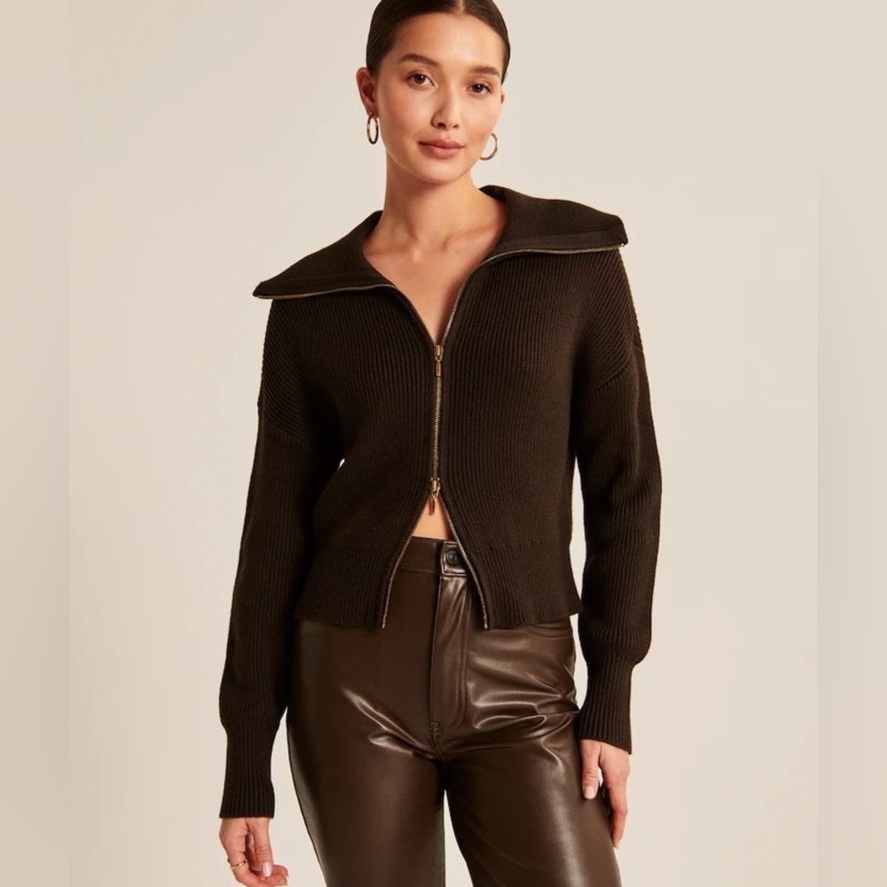 abercrombie double zipped cardigan